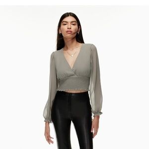 Aritzia Wilfred Wistful Blouse in Sage (XS)